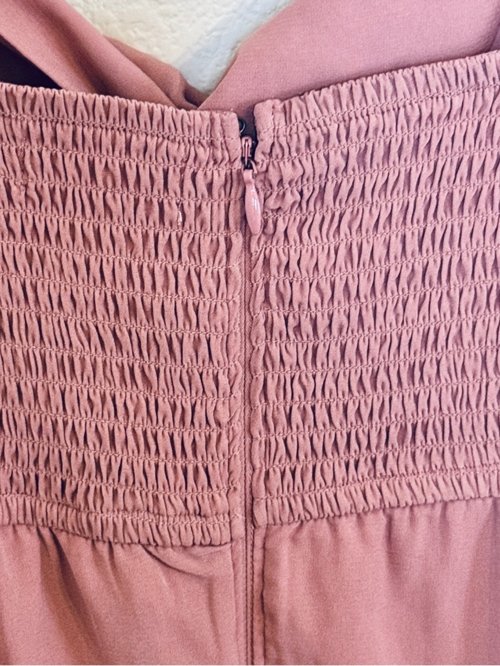 Abercrombie & Fitch Mauve Midi Pink Dress Slit Lined Stretch Back Romantic Small - Picture 9 of 15